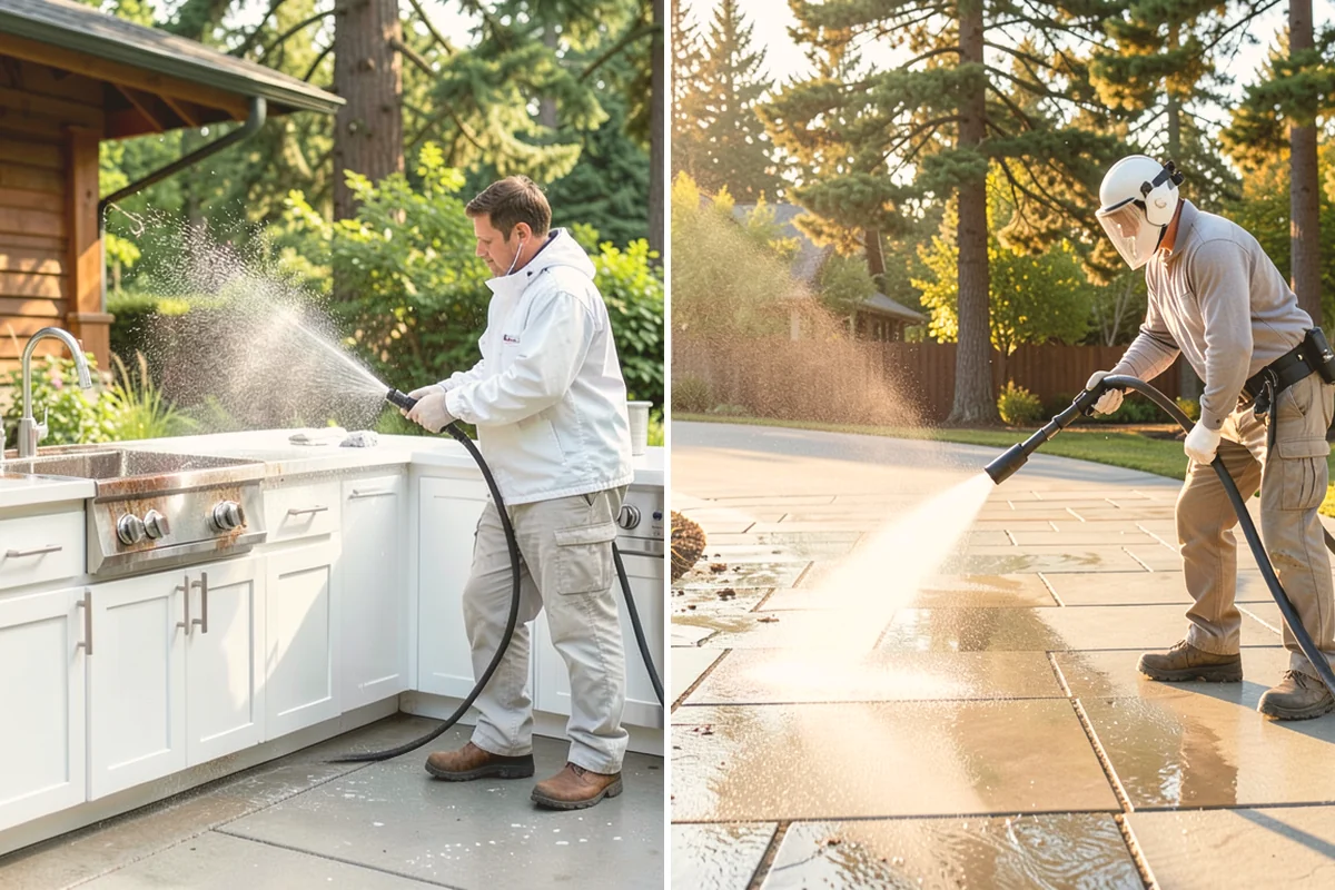 Trash Can Cleaning in Orting, Pierce County, WA - Empty and pre-rinse the interior and exterior