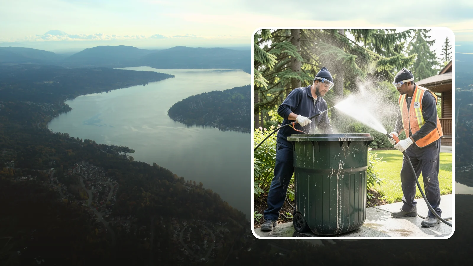 Trash Can Cleaning in Sammamish, King County, WA - We clean and deodorize trash cans to remove the grime, residue, and odor that build inside and outside the bins.