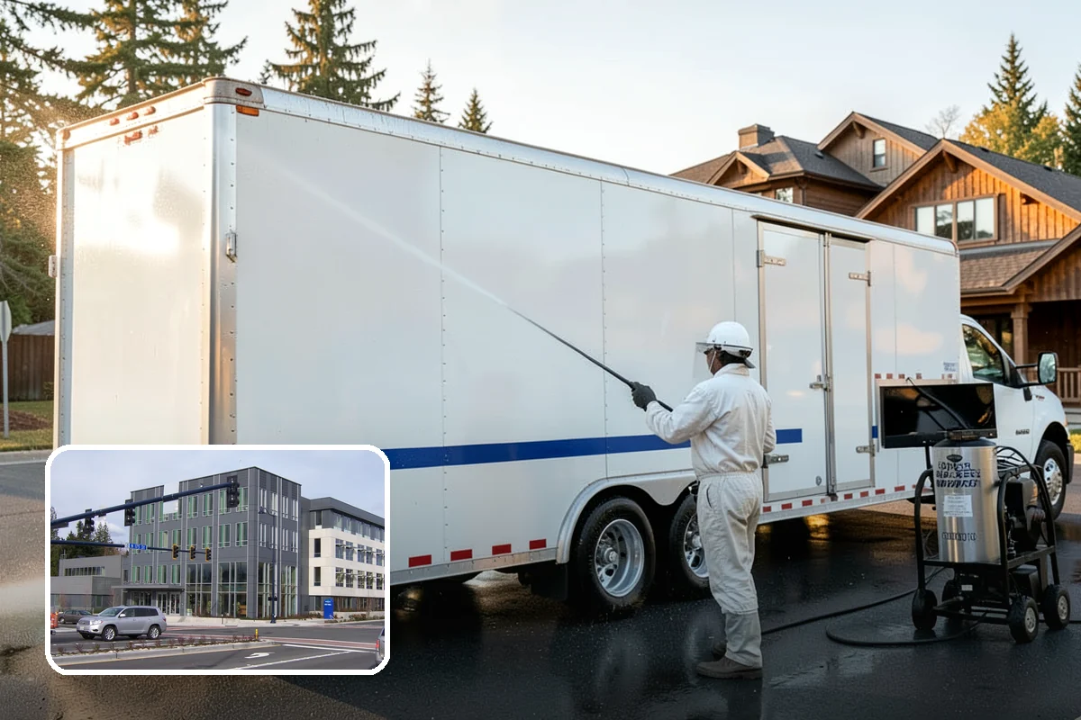 Trash Can Cleaning in Shoreline, King County, WA - Removes caked residue from the interior and exterior