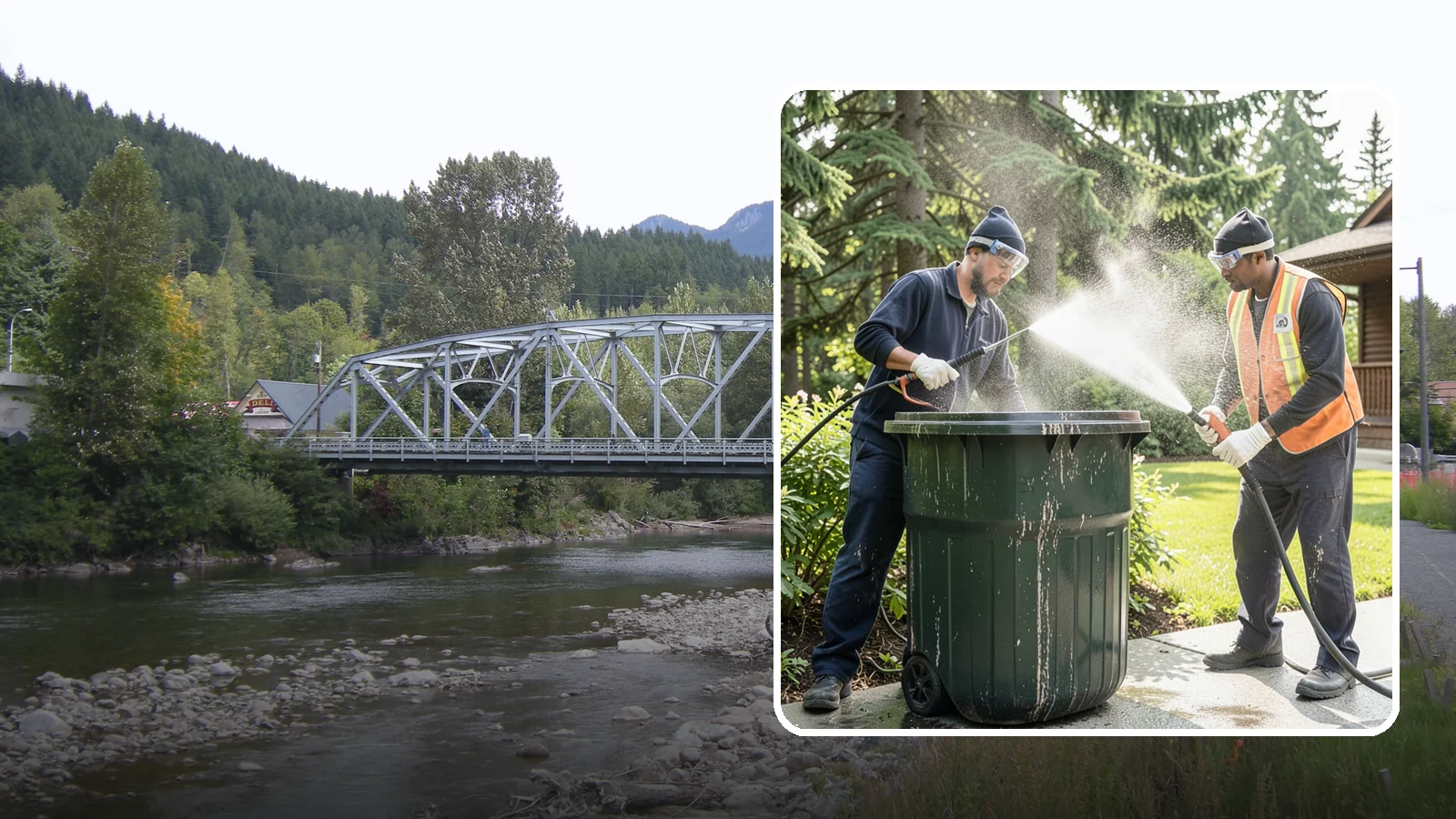 Trash Can Cleaning in Skykomish, King County, WA - We clean and deodorize trash cans to remove the grime, residue, and odor that build inside and outside the bins.