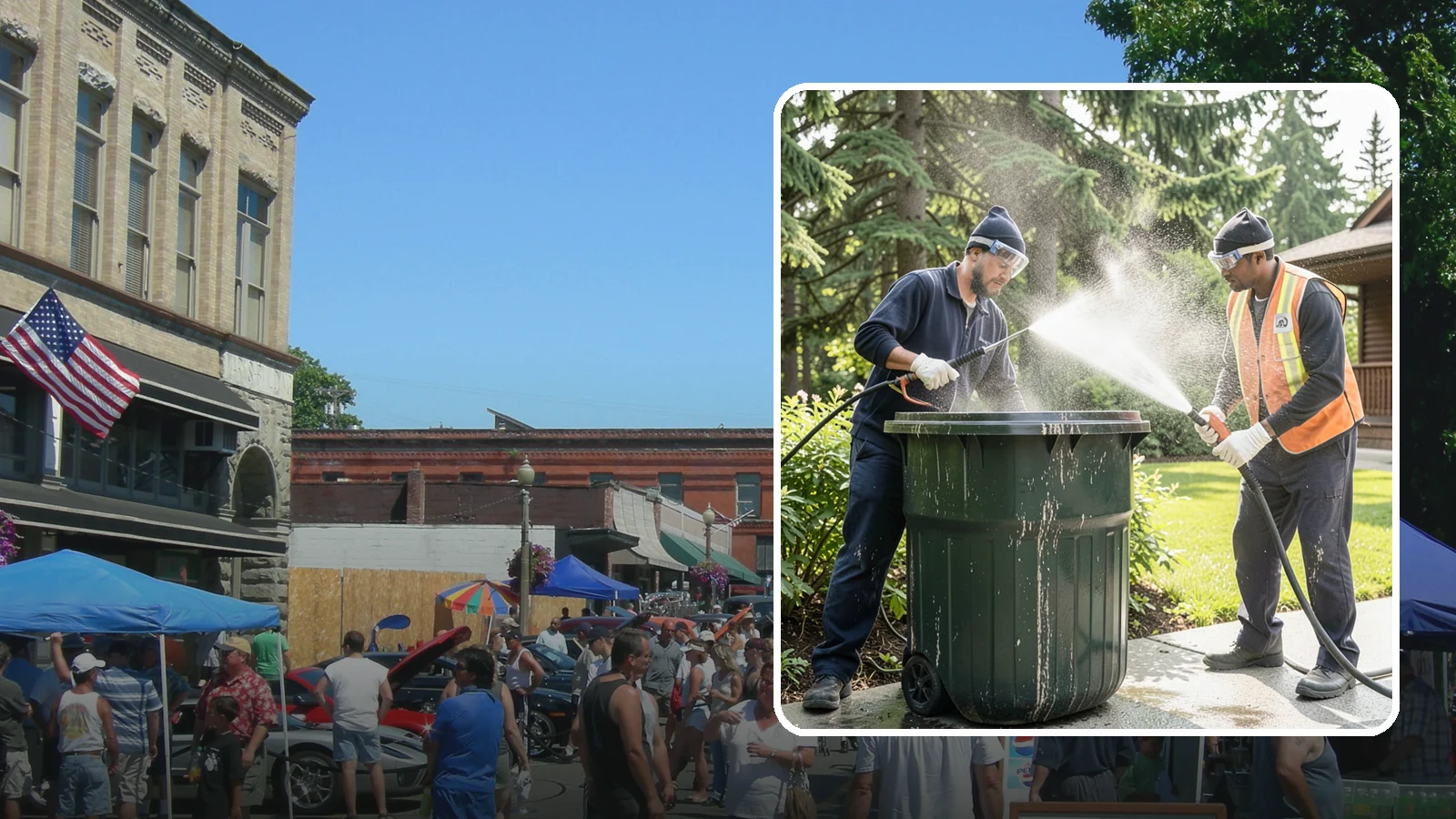 Trash Can Cleaning in Snohomish, Snohomish County, WA - We clean and deodorize trash cans to remove the grime, residue, and odor that build inside and outside the bins.