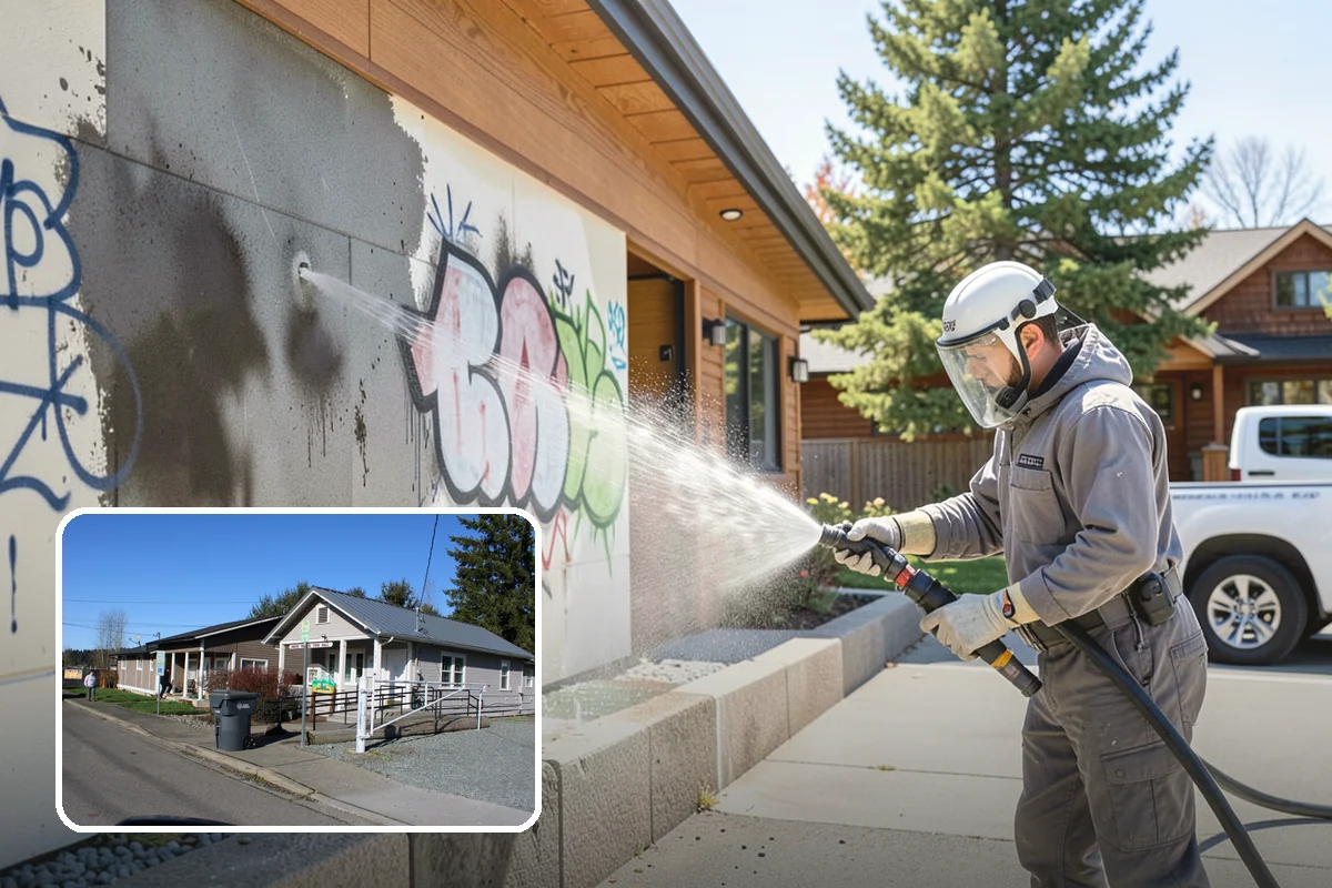 Trash Can Cleaning in South Prairie, Pierce County, WA - Removes caked residue from the interior and exterior