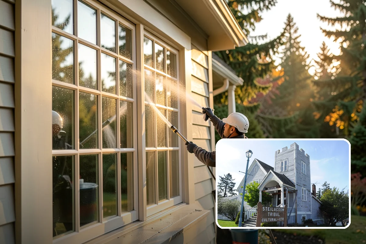 Trash Can Cleaning in Steilacoom, Pierce County, WA - Removes caked residue from the interior and exterior