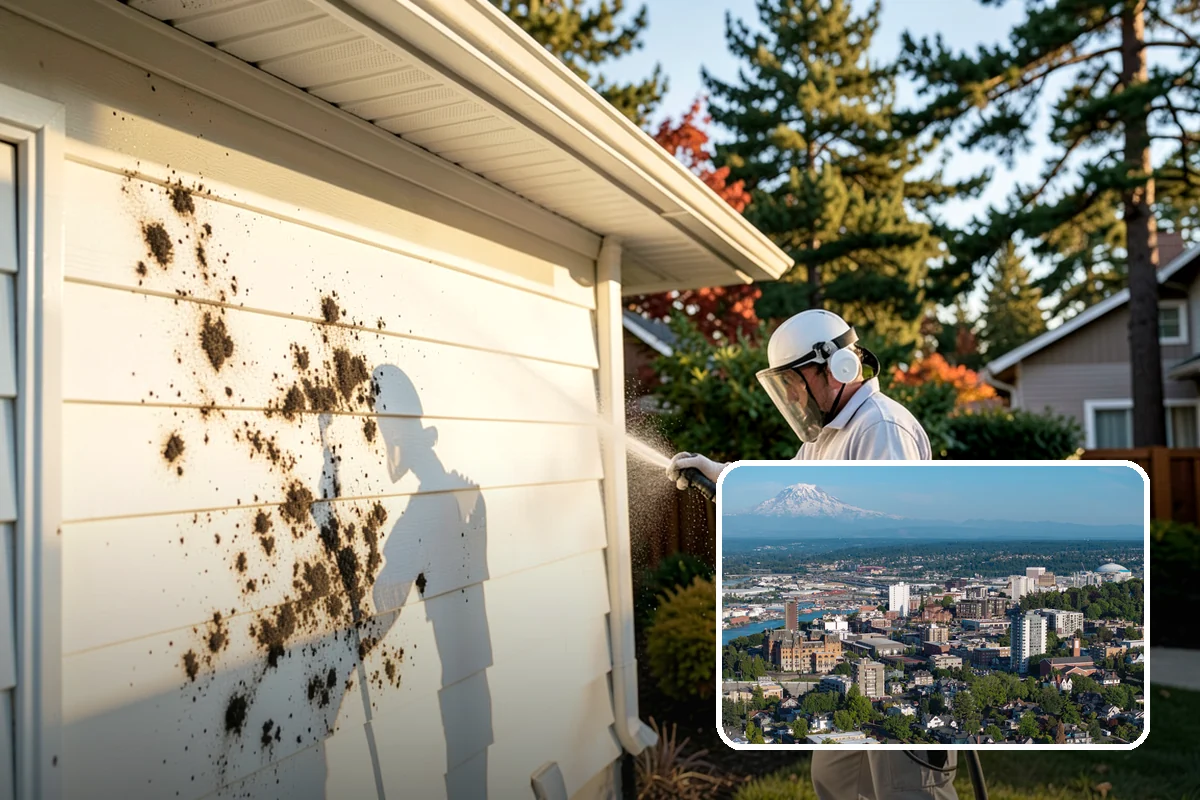 Trash Can Cleaning in Tacoma, Pierce County, WA - Removes caked residue from the interior and exterior