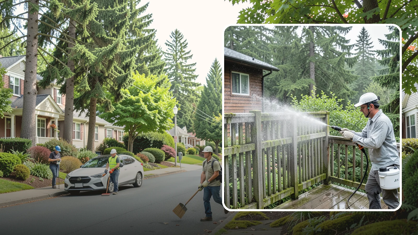 Trellis Cleaning in Beaux Arts Village, King County, WA - We clean garden trellises to clear algae, cobwebs, and grime from the tight lattice grid that plants climb.