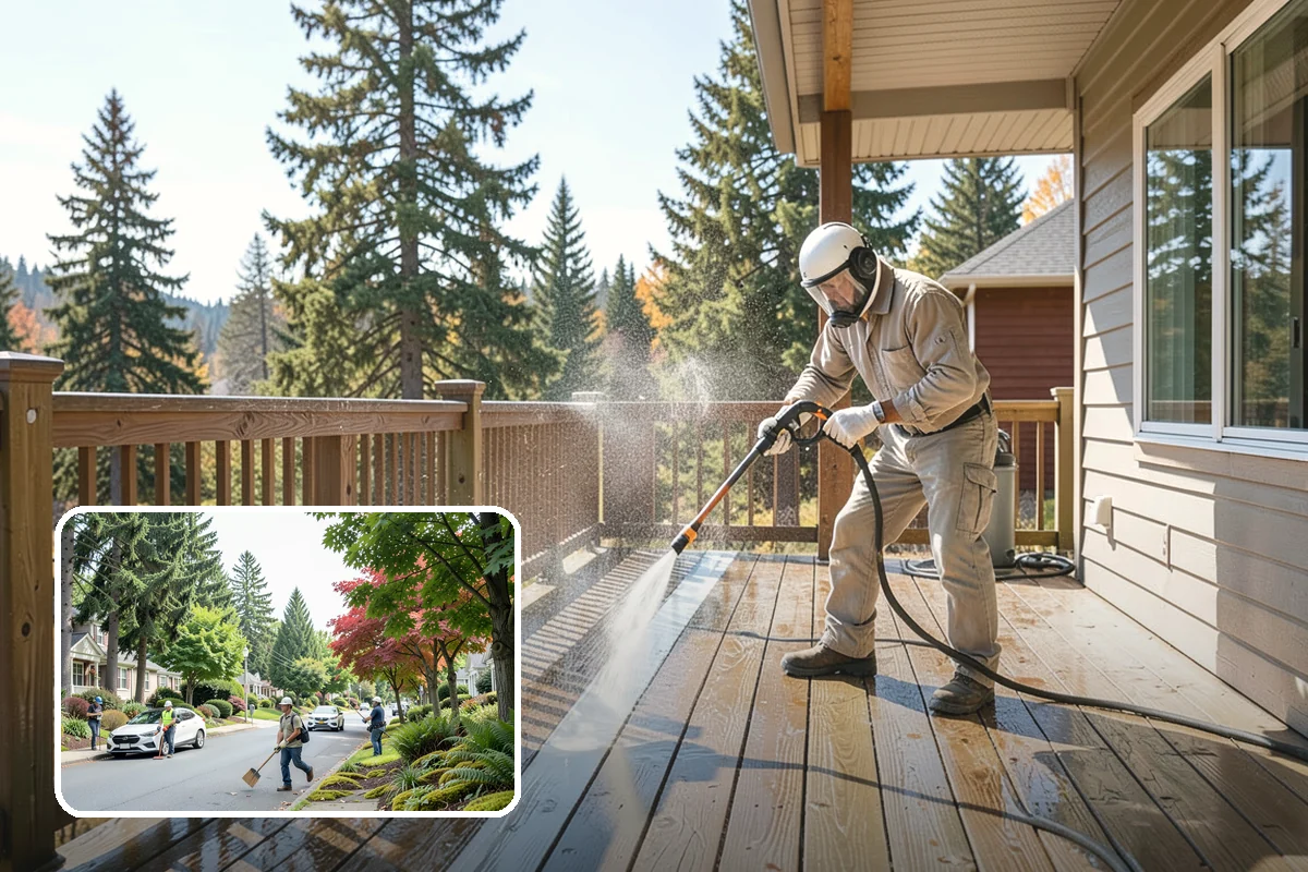 Trellis Cleaning in Beaux Arts Village, King County, WA - Clears algae and cobwebs from tight lattice crossings