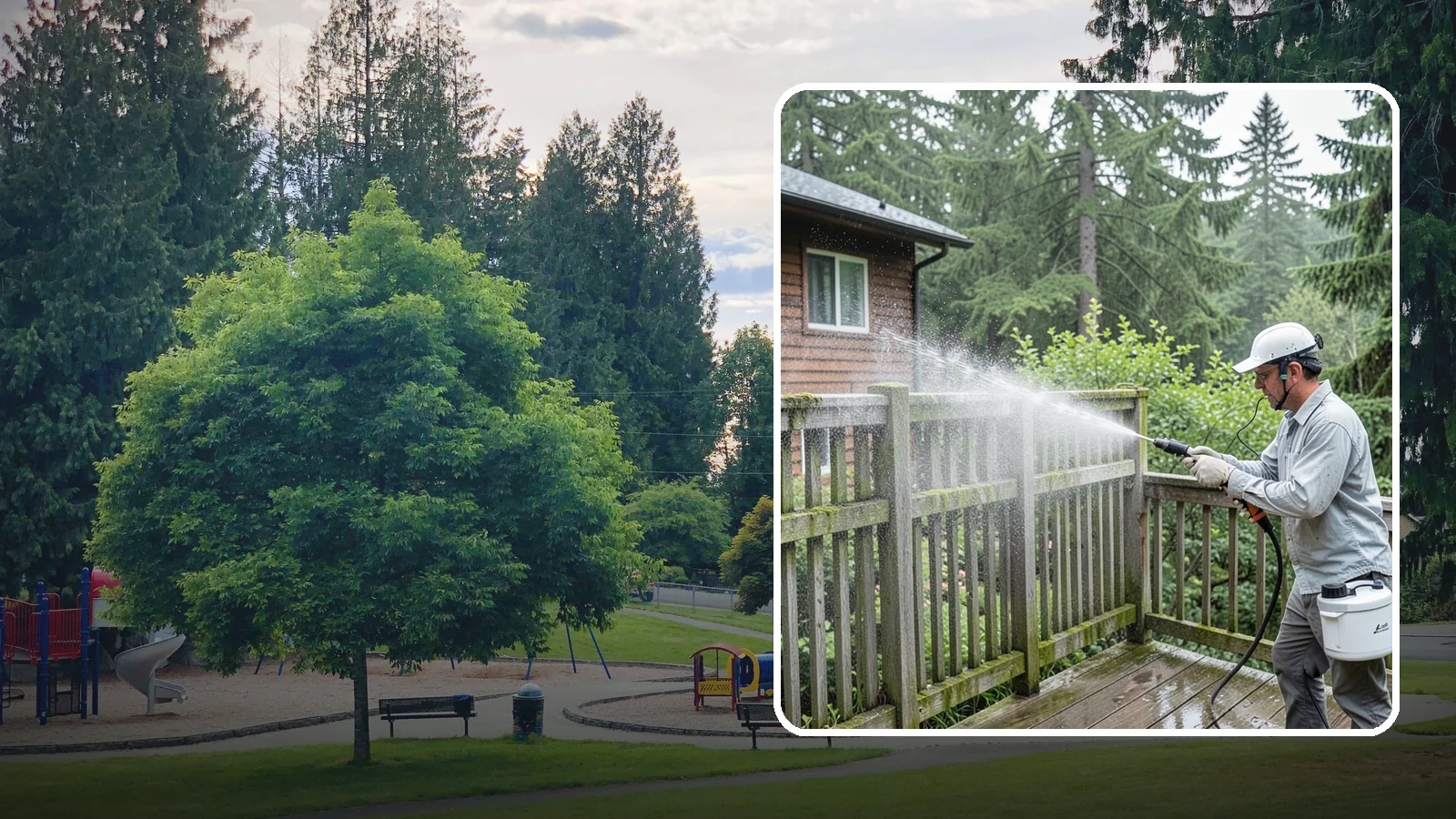 Trellis Cleaning in Bonney Lake, Pierce County, WA - We clean garden trellises to clear algae, cobwebs, and grime from the tight lattice grid that plants climb.