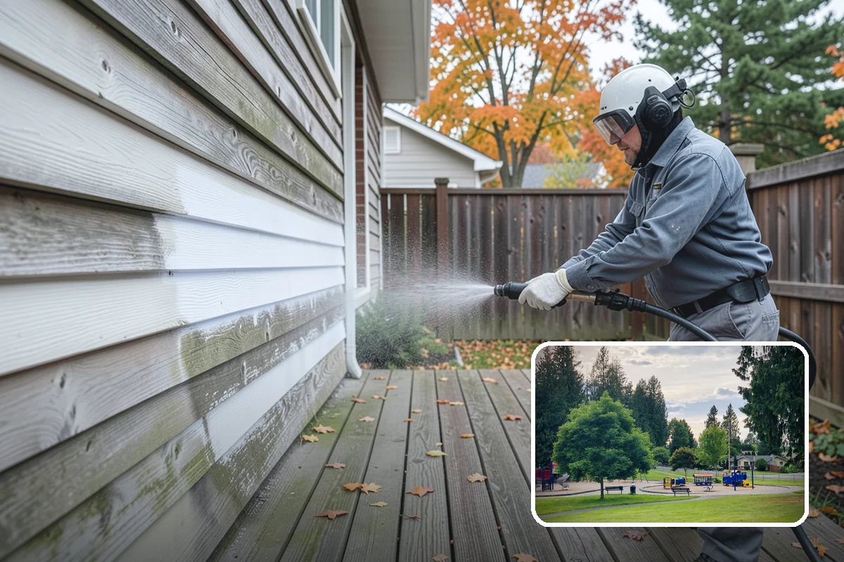 Trellis Cleaning in Bonney Lake, Pierce County, WA - Clears algae and cobwebs from tight lattice crossings