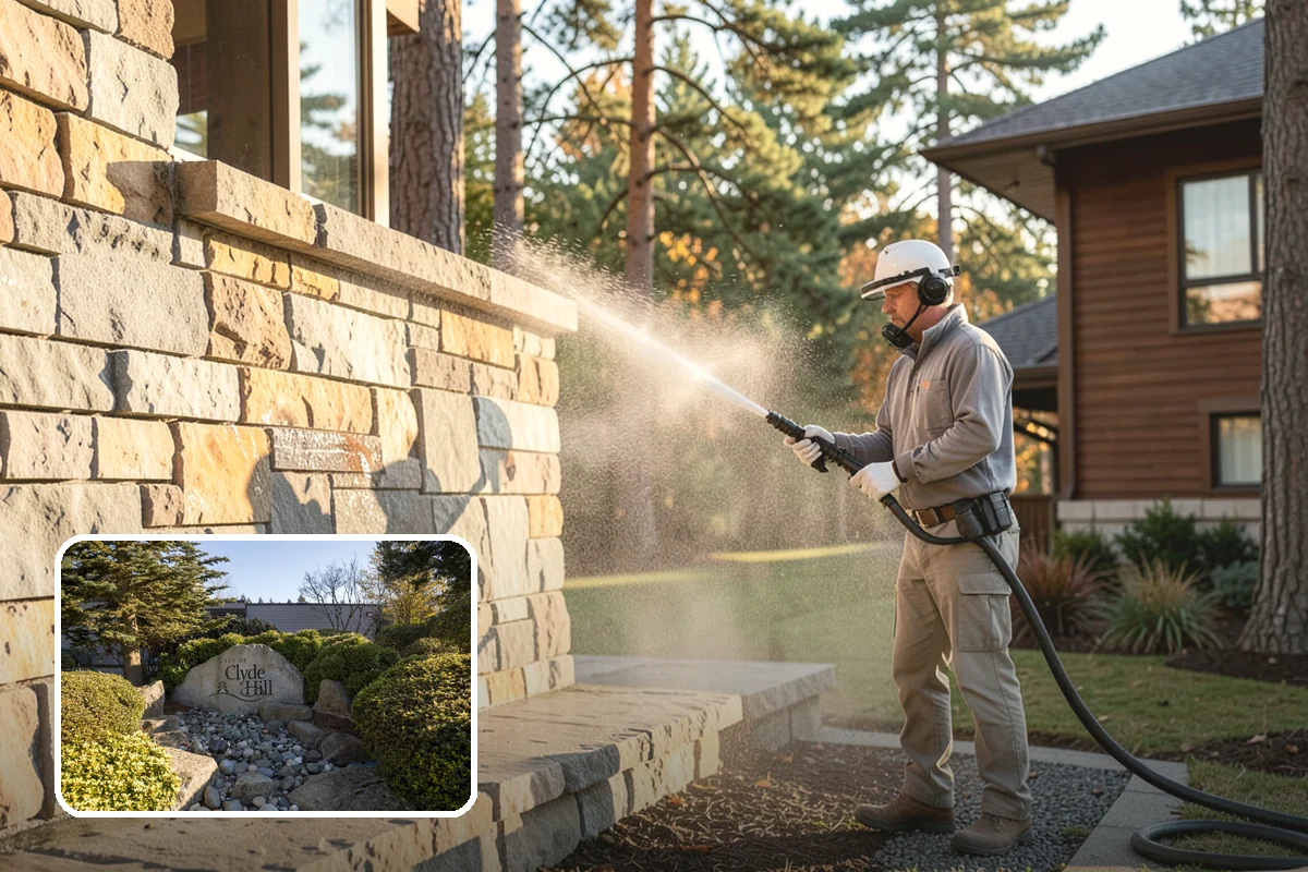 Trellis Cleaning in Clyde Hill, King County, WA - Clears algae and cobwebs from tight lattice crossings