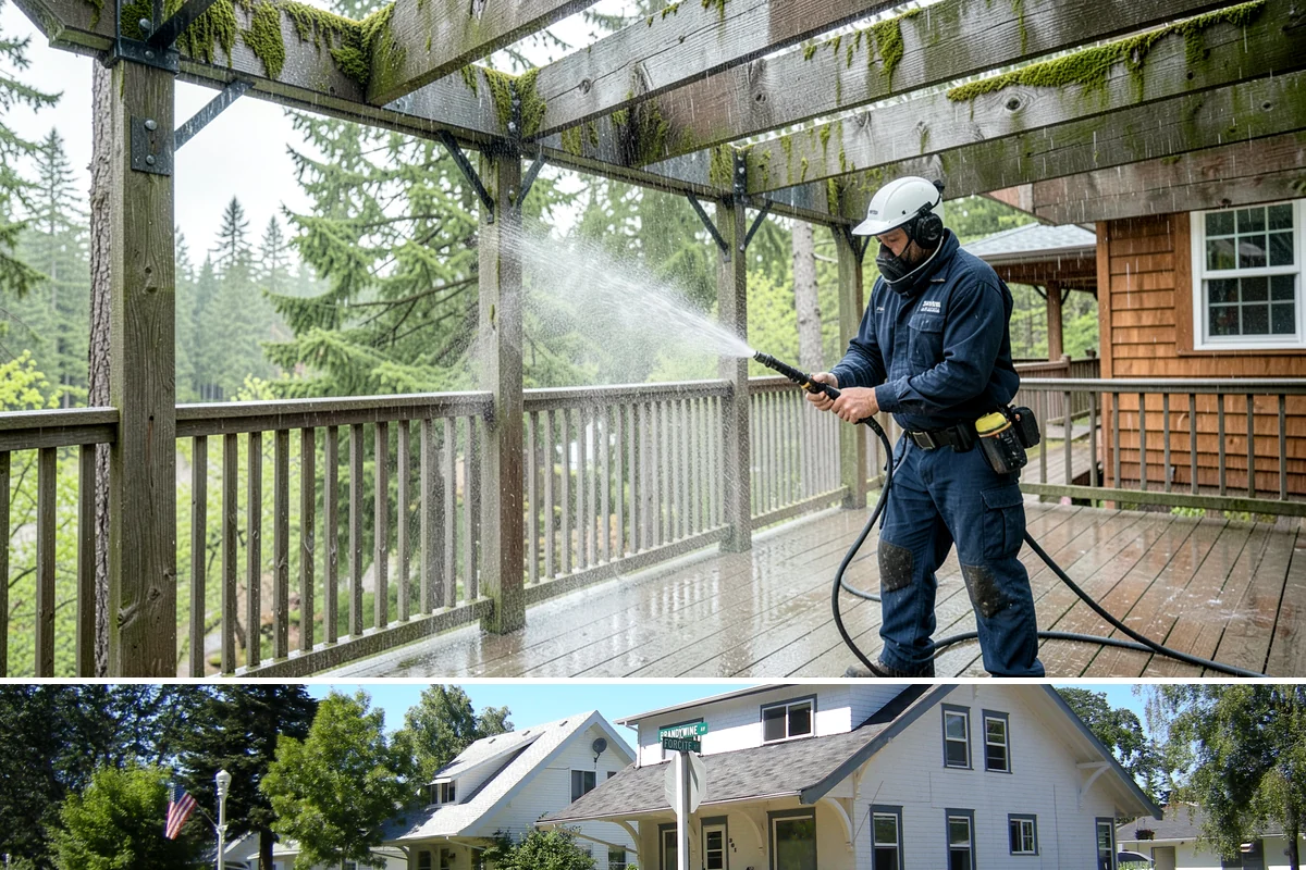 Trellis Cleaning in DuPont, Pierce County, WA - Wash trellises in early spring before climbers fill in, when the grid is open and easy to reach.