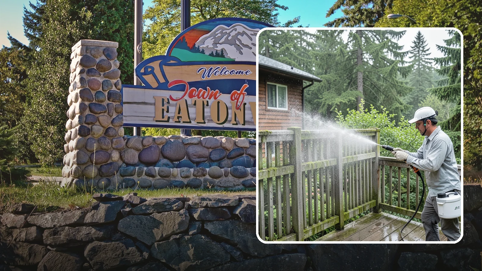 Trellis Cleaning in Eatonville, Pierce County, WA - We clean garden trellises to clear algae, cobwebs, and grime from the tight lattice grid that plants climb.