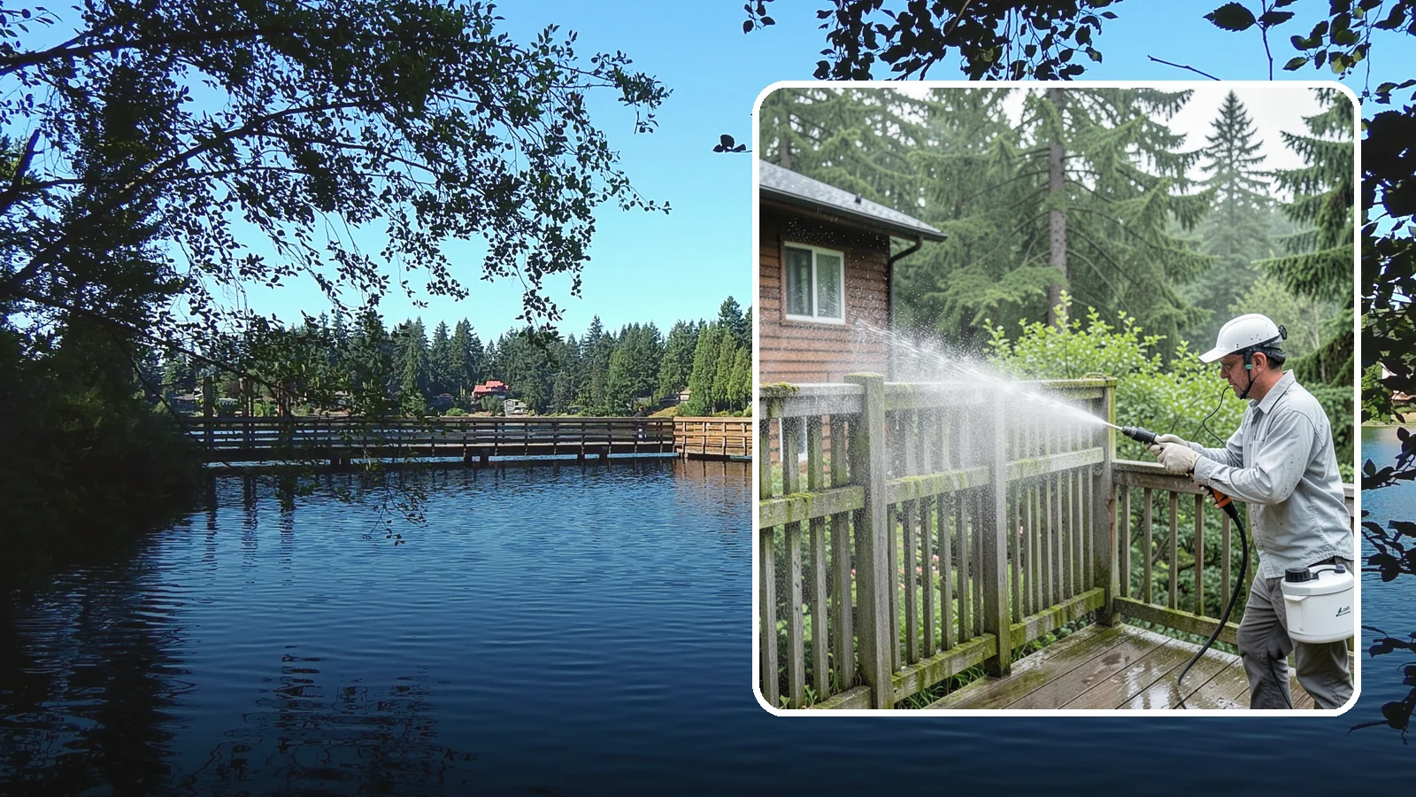 Trellis Cleaning in Federal Way, King County, WA - We clean garden trellises to clear algae, cobwebs, and grime from the tight lattice grid that plants climb.