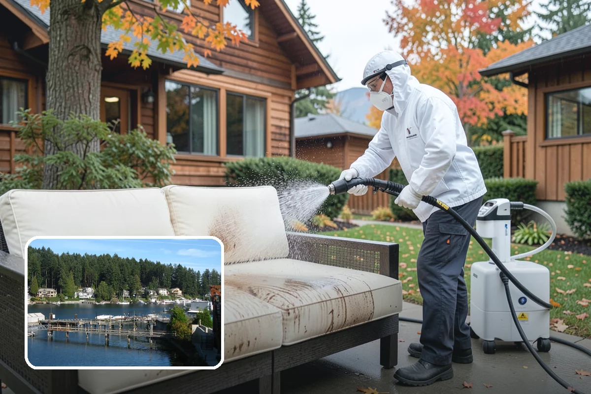 Trellis Cleaning in Gig Harbor, Pierce County, WA - Clears algae and cobwebs from tight lattice crossings