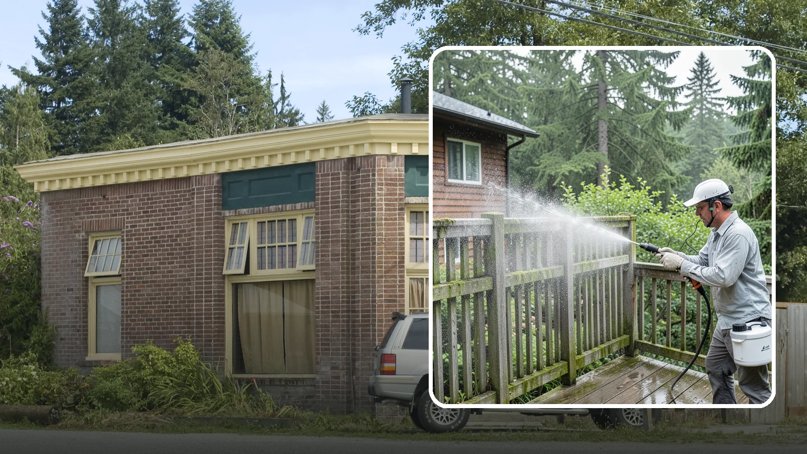 Trellis Cleaning in Hamilton, Skagit County, WA - We clean garden trellises to clear algae, cobwebs, and grime from the tight lattice grid that plants climb.