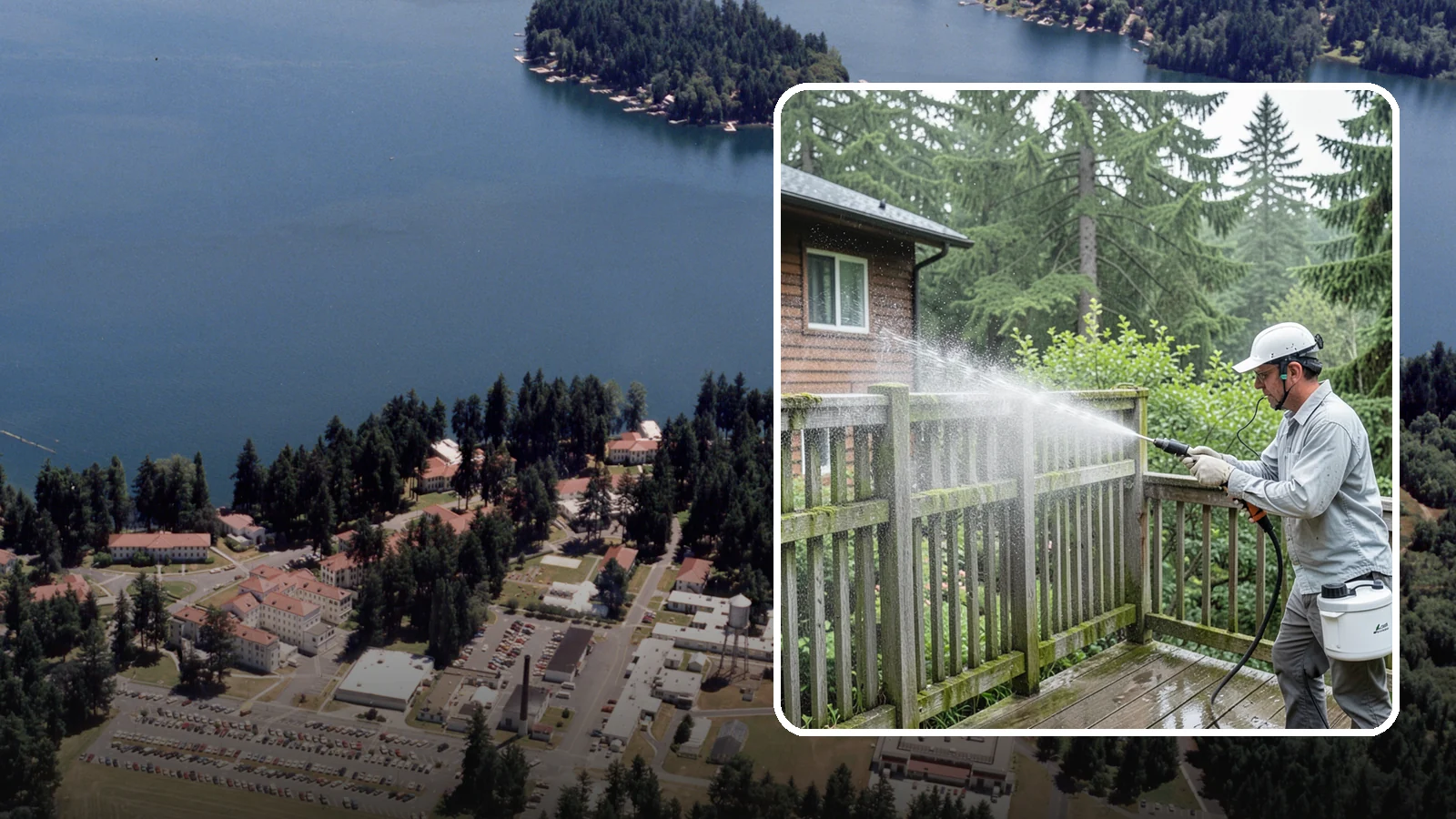 Trellis Cleaning in Lakewood, Pierce County, WA - We clean garden trellises to clear algae, cobwebs, and grime from the tight lattice grid that plants climb.