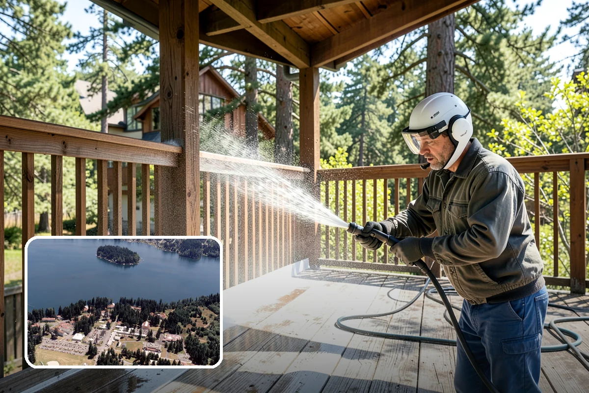 Trellis Cleaning in Lakewood, Pierce County, WA - Clears algae and cobwebs from tight lattice crossings
