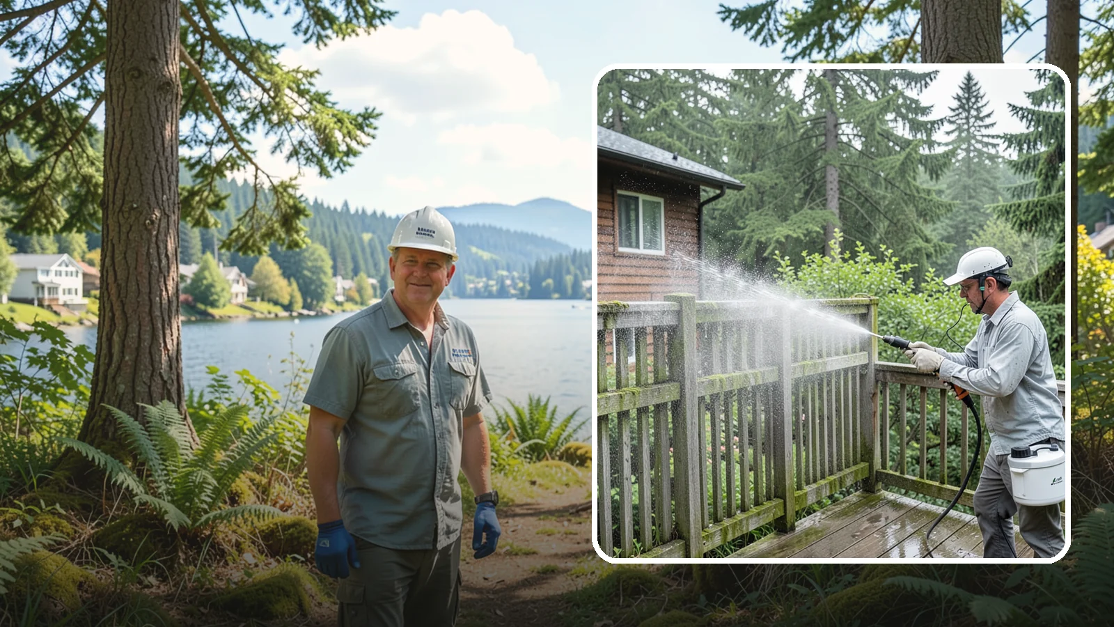 Trellis Cleaning in Milton, King County, WA - We clean garden trellises to clear algae, cobwebs, and grime from the tight lattice grid that plants climb.