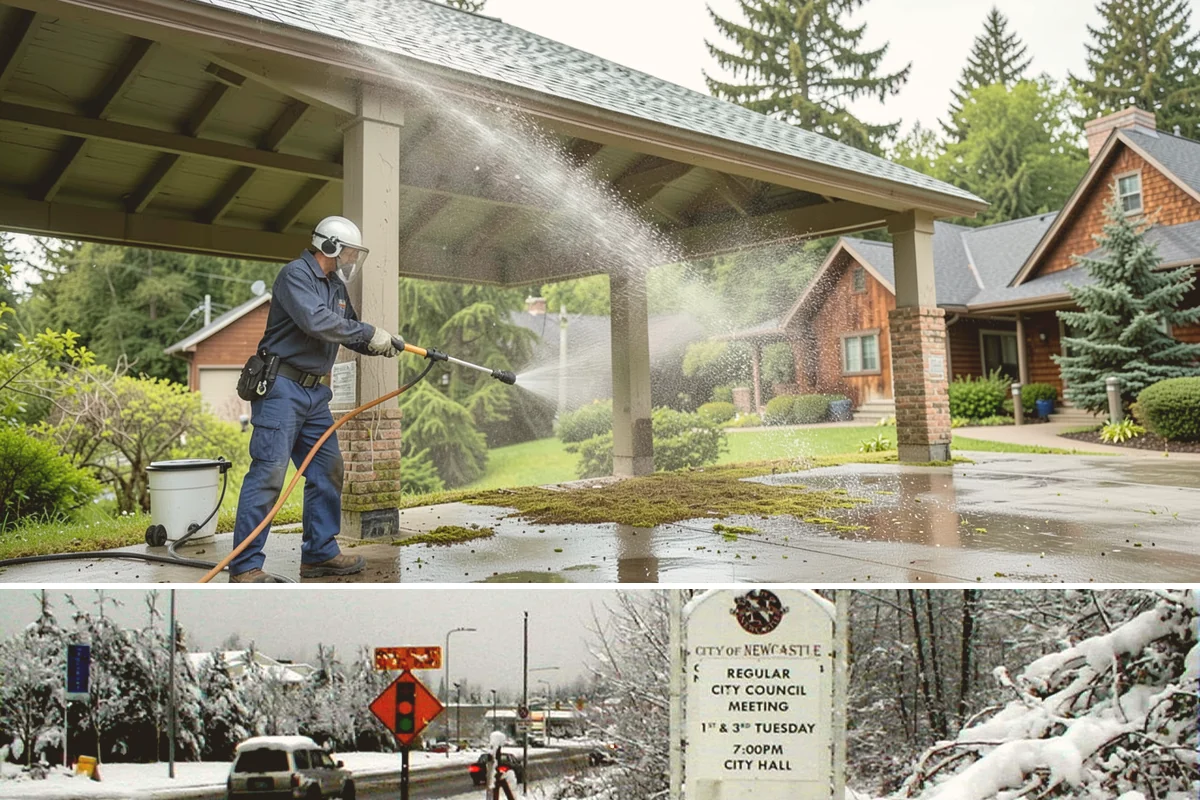 Trellis Cleaning in Newcastle, King County, WA - Wash trellises in early spring before climbers fill in, when the grid is open and easy to reach.