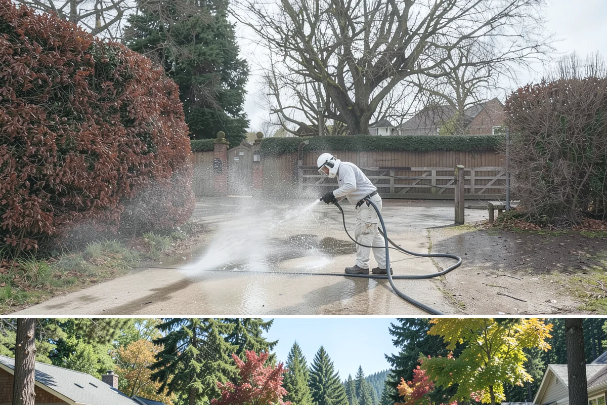 Trellis Cleaning in Orting, Pierce County, WA - Wash trellises in early spring before climbers fill in, when the grid is open and easy to reach.