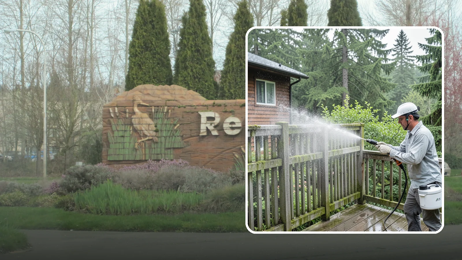 Trellis Cleaning in Renton, King County, WA - We clean garden trellises to clear algae, cobwebs, and grime from the tight lattice grid that plants climb.