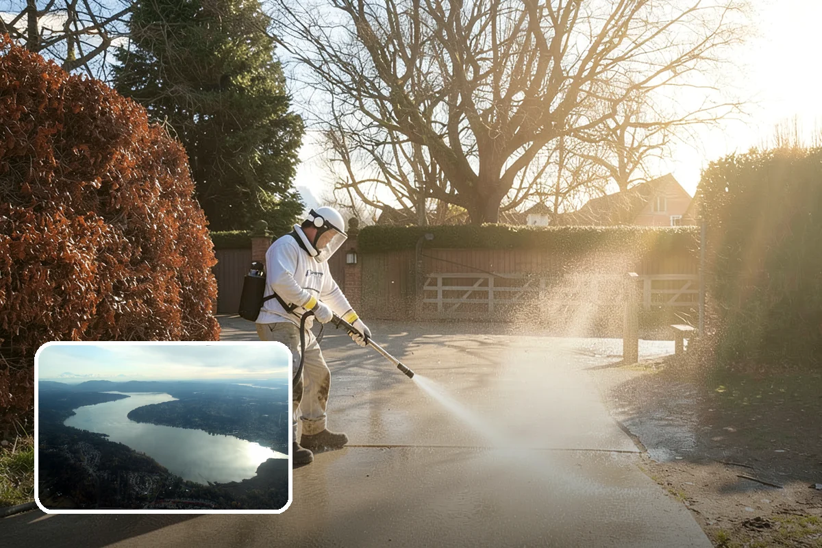 Trellis Cleaning in Sammamish, King County, WA - Clears algae and cobwebs from tight lattice crossings
