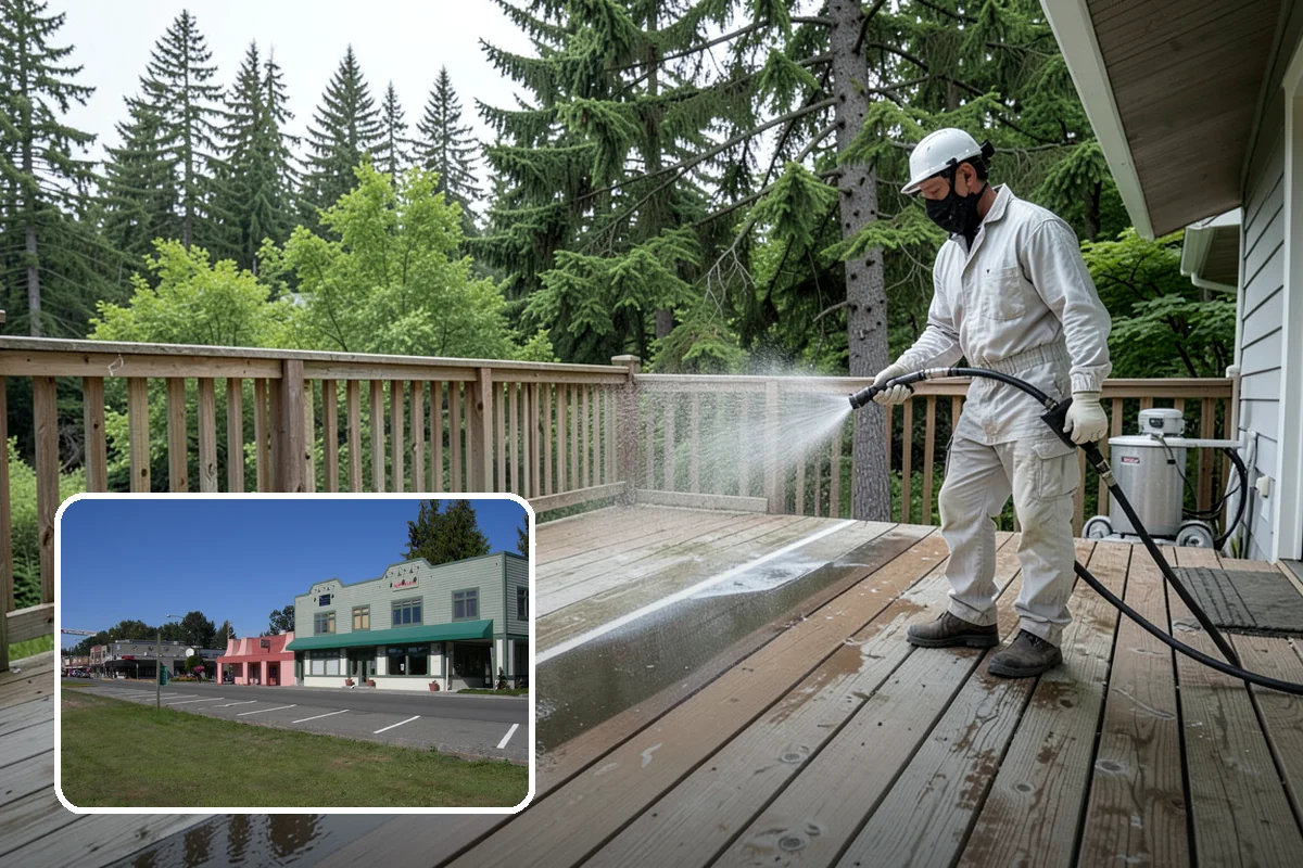 Trellis Cleaning in Snoqualmie, King County, WA - Clears algae and cobwebs from tight lattice crossings