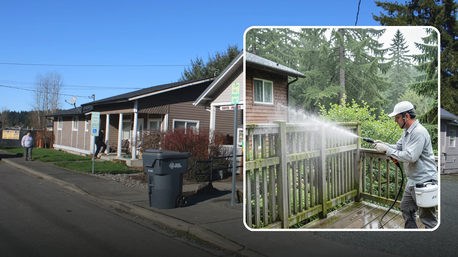 Trellis Cleaning in South Prairie, Pierce County, WA - We clean garden trellises to clear algae, cobwebs, and grime from the tight lattice grid that plants climb.