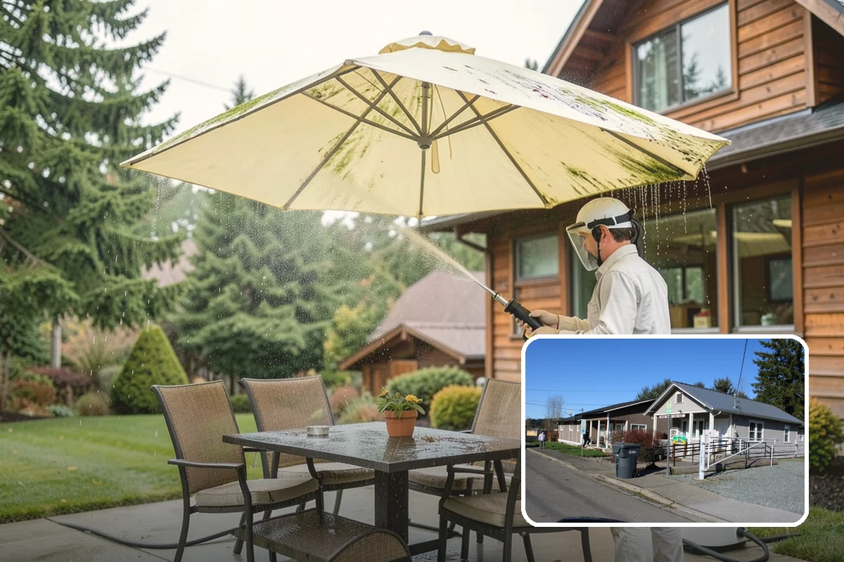Trellis Cleaning in South Prairie, Pierce County, WA - Clears algae and cobwebs from tight lattice crossings