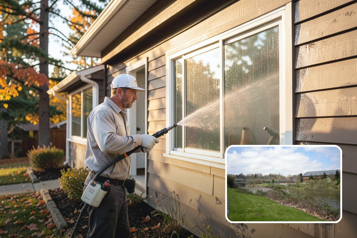 Trellis Cleaning in Tukwila, King County, WA - Clears algae and cobwebs from tight lattice crossings