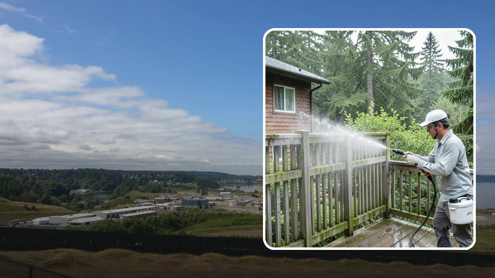 Trellis Cleaning in University Place, Pierce County, WA - We clean garden trellises to clear algae, cobwebs, and grime from the tight lattice grid that plants climb.