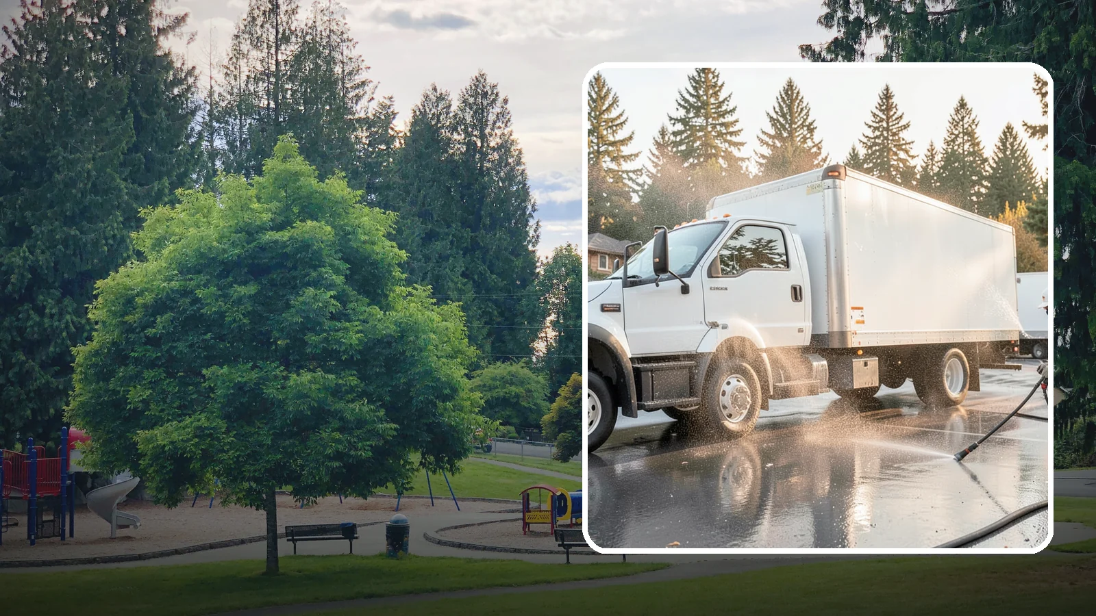 Truck Washing in Bonney Lake, Pierce County, WA - We wash work trucks and box trucks to strip the mud, road film, and grime that Washington job sites and highways pile on.
