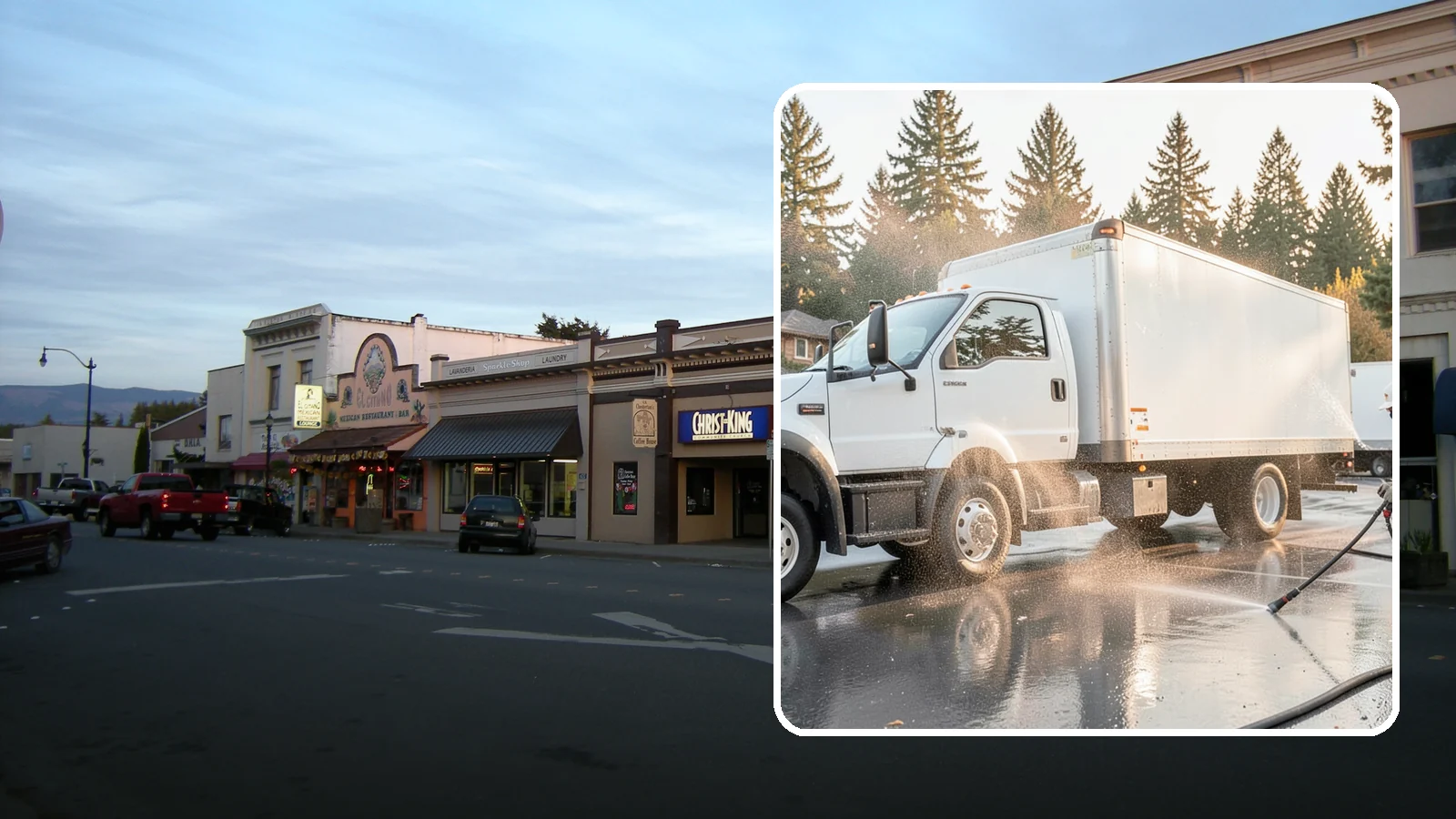 Truck Washing in Burlington, Skagit County, WA - We wash work trucks and box trucks to strip the mud, road film, and grime that Washington job sites and highways pile on.