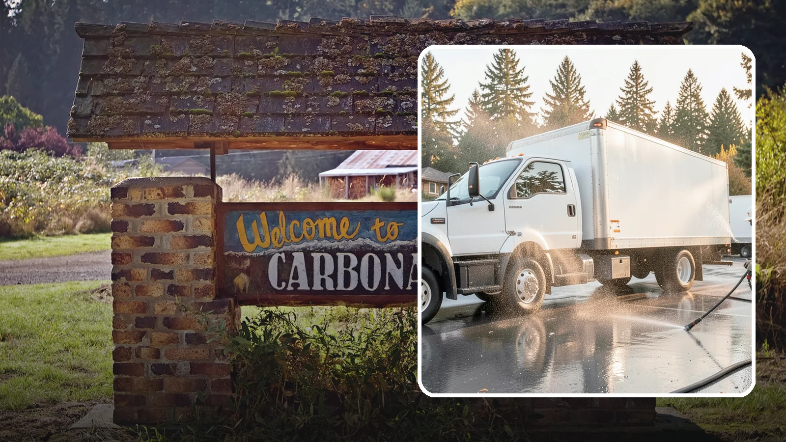 Truck Washing in Carbonado, Pierce County, WA - We wash work trucks and box trucks to strip the mud, road film, and grime that Washington job sites and highways pile on.