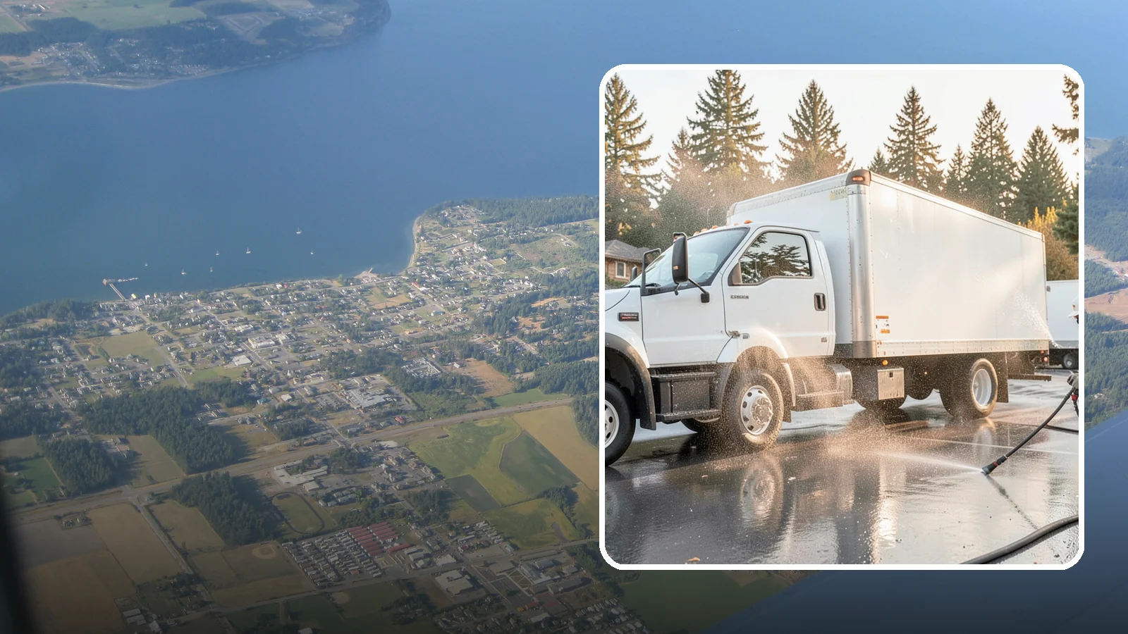 Truck Washing in Coupeville, Island County, WA - We wash work trucks and box trucks to strip the mud, road film, and grime that Washington job sites and highways pile on.