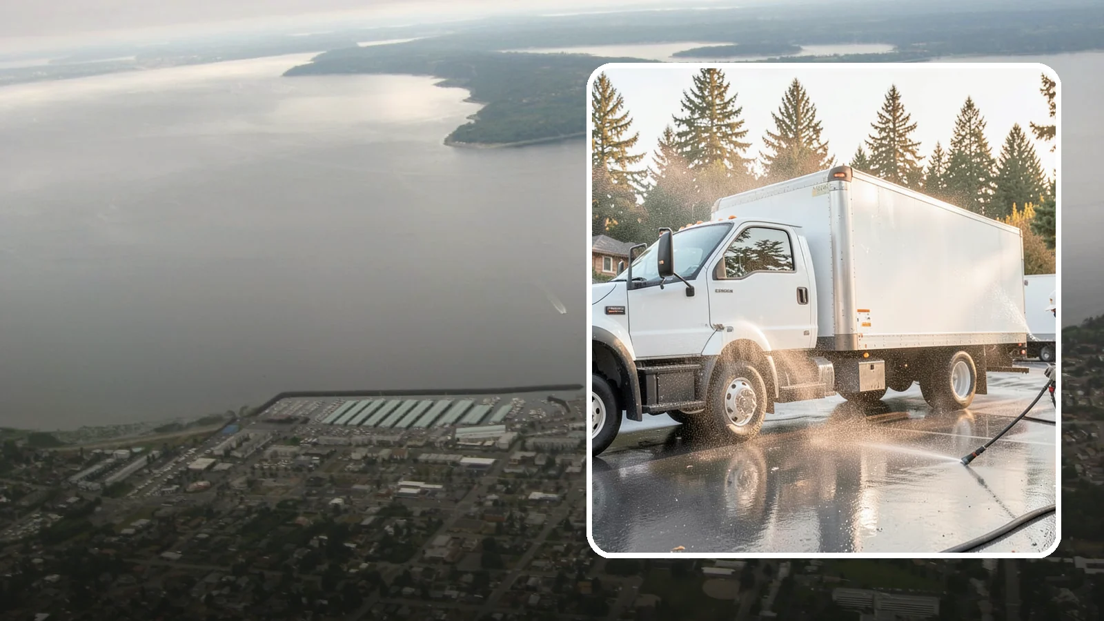 Truck Washing in Des Moines, King County, WA - We wash work trucks and box trucks to strip the mud, road film, and grime that Washington job sites and highways pile on.