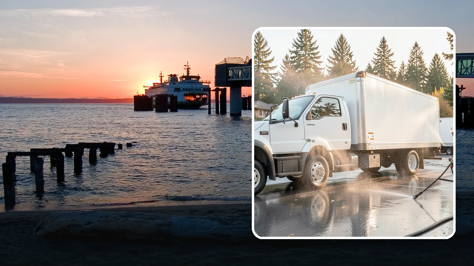 Truck Washing in Edmonds, Snohomish County, WA - We wash work trucks and box trucks to strip the mud, road film, and grime that Washington job sites and highways pile on.