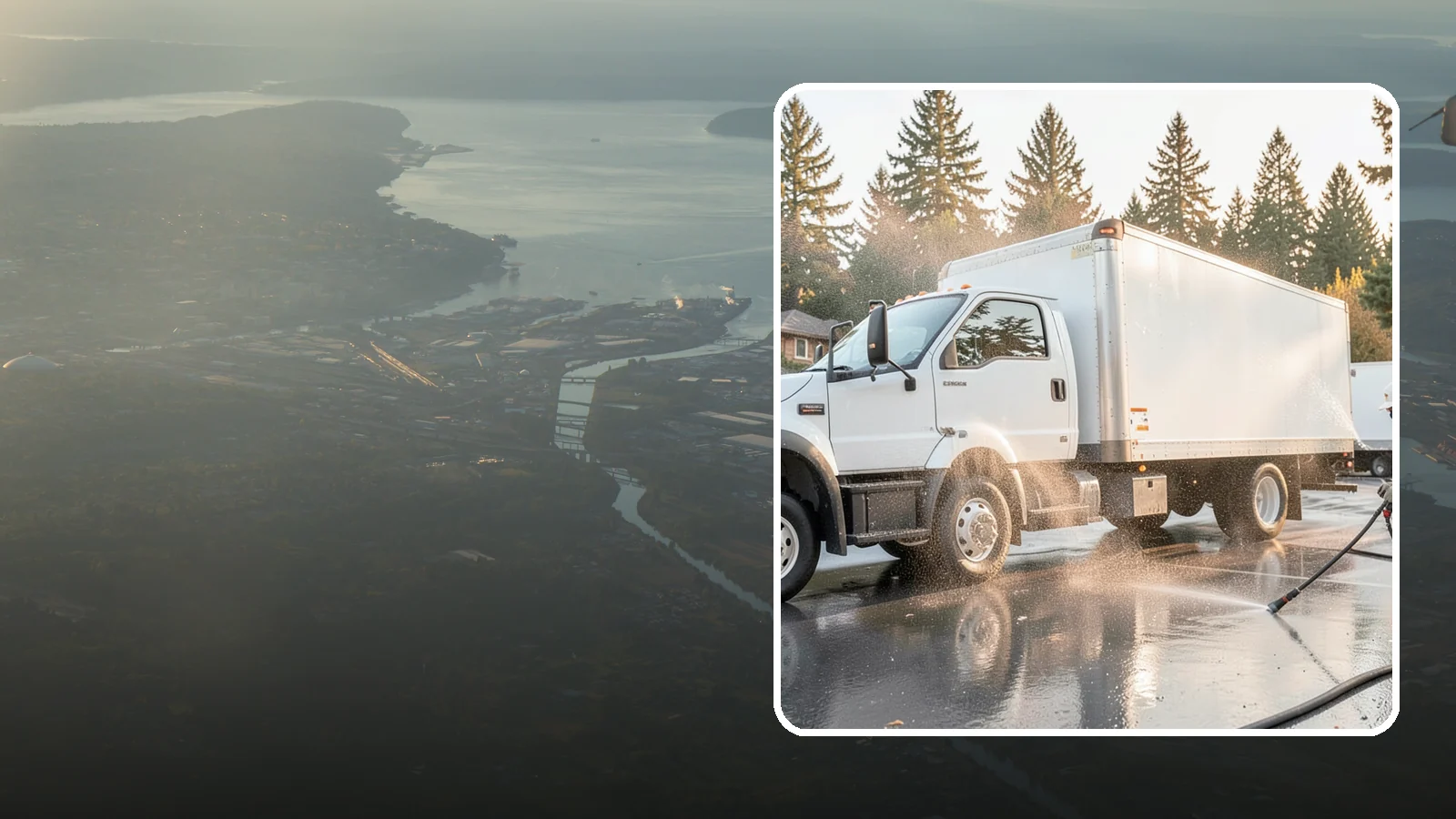 Truck Washing in Fife, Pierce County, WA - We wash work trucks and box trucks to strip the mud, road film, and grime that Washington job sites and highways pile on.