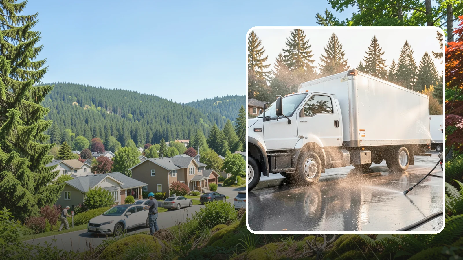 Truck Washing in Index, Snohomish County, WA - We wash work trucks and box trucks to strip the mud, road film, and grime that Washington job sites and highways pile on.