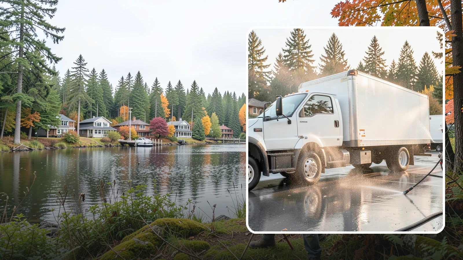 Truck Washing in La Conner, Skagit County, WA - We wash work trucks and box trucks to strip the mud, road film, and grime that Washington job sites and highways pile on.