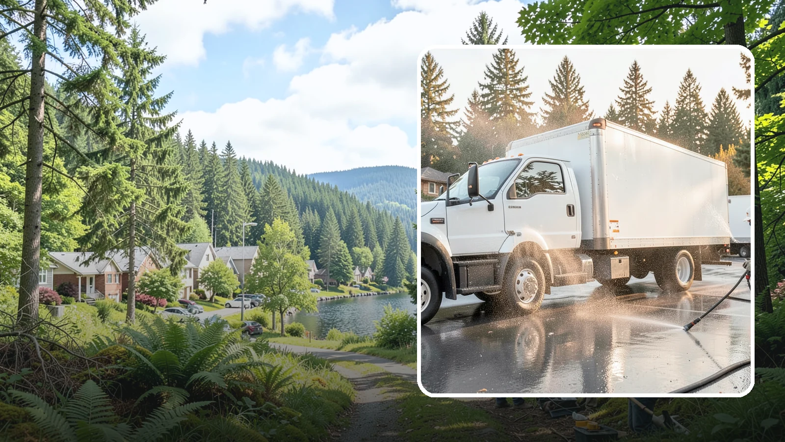 Truck Washing in Lake Forest Park, King County, WA - We wash work trucks and box trucks to strip the mud, road film, and grime that Washington job sites and highways pile on.