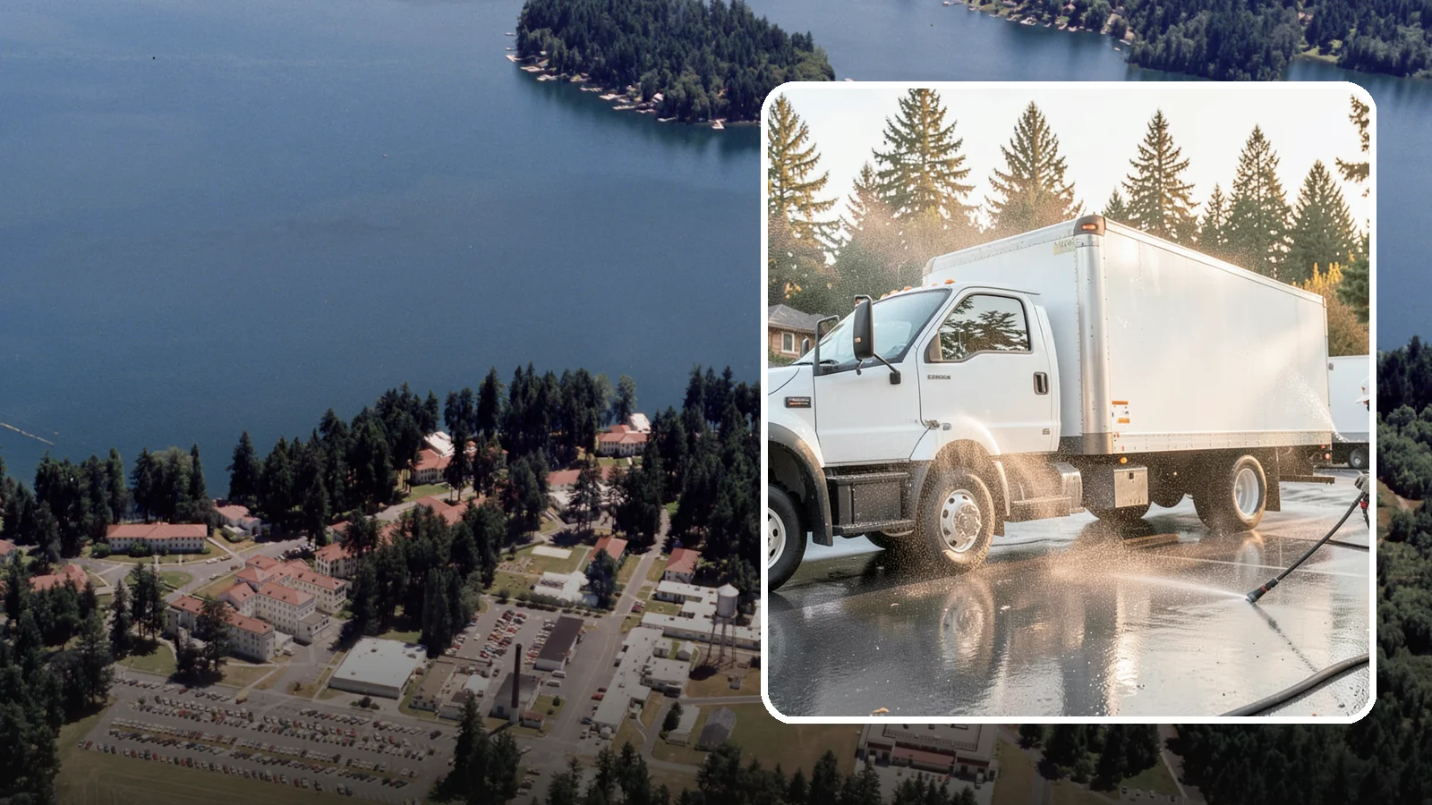 Truck Washing in Lakewood, Pierce County, WA - We wash work trucks and box trucks to strip the mud, road film, and grime that Washington job sites and highways pile on.