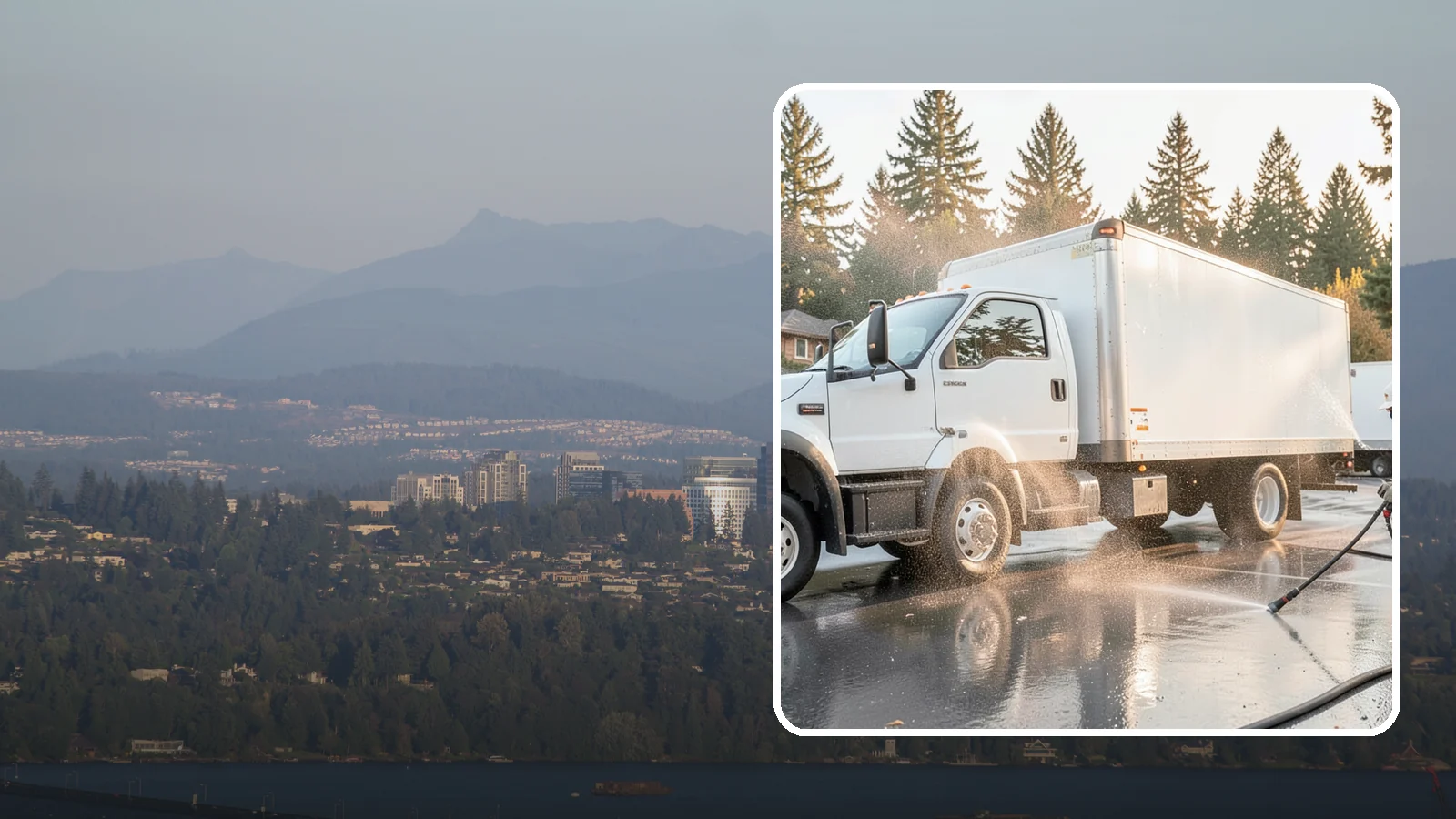 Truck Washing in Medina, King County, WA - We wash work trucks and box trucks to strip the mud, road film, and grime that Washington job sites and highways pile on.