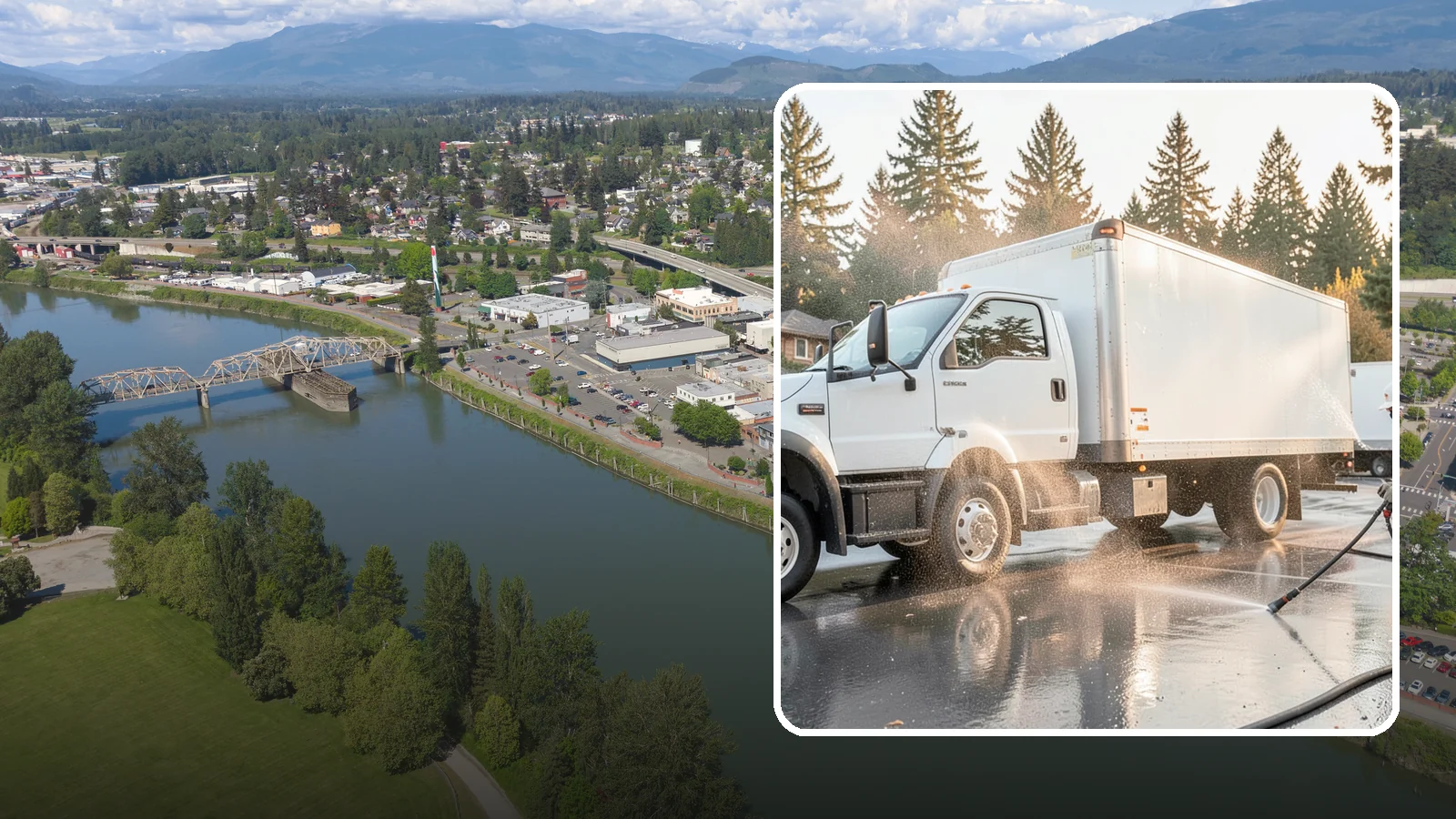 Truck Washing in Mount Vernon, Skagit County, WA - We wash work trucks and box trucks to strip the mud, road film, and grime that Washington job sites and highways pile on.