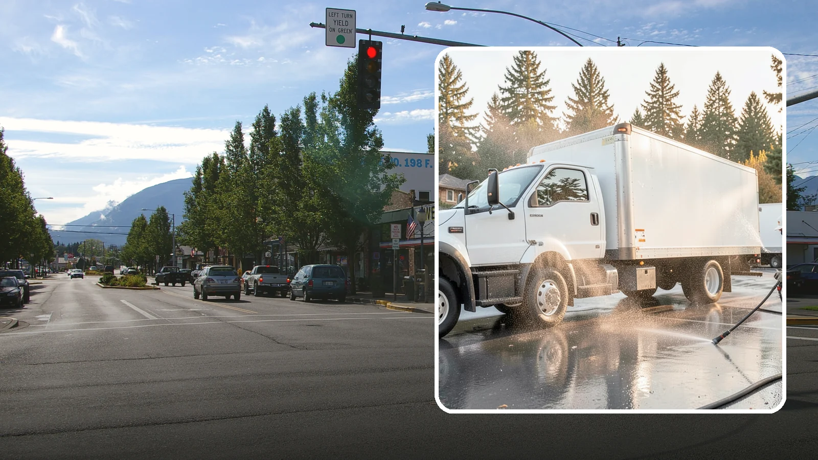 Truck Washing in North Bend, King County, WA - We wash work trucks and box trucks to strip the mud, road film, and grime that Washington job sites and highways pile on.