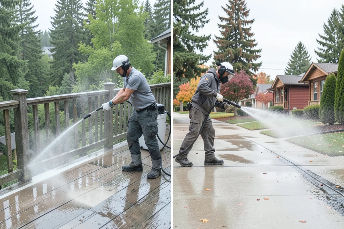 Truck Washing in Renton, King County, WA - Pre-rinse to loosen caked mud and grit