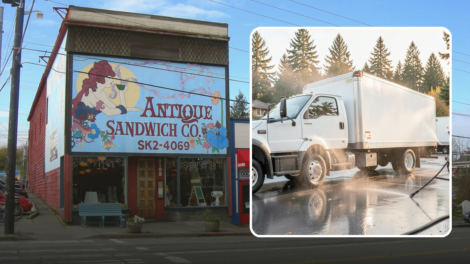 Truck Washing in Ruston, Pierce County, WA - We wash work trucks and box trucks to strip the mud, road film, and grime that Washington job sites and highways pile on.