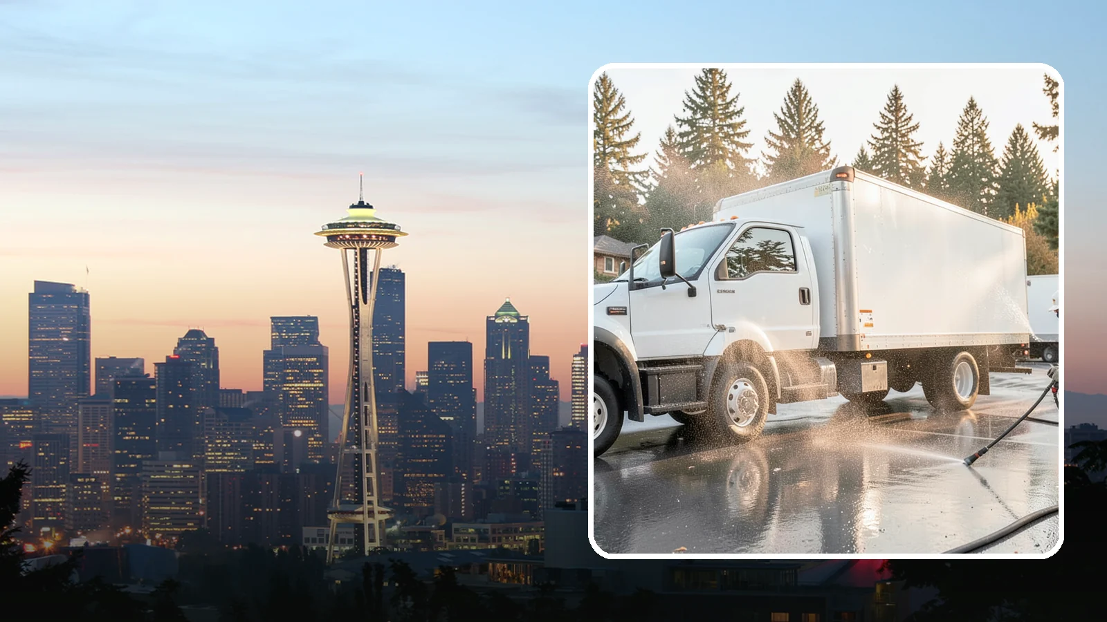 Truck Washing in Seattle, King County, WA - We wash work trucks and box trucks to strip the mud, road film, and grime that Washington job sites and highways pile on.