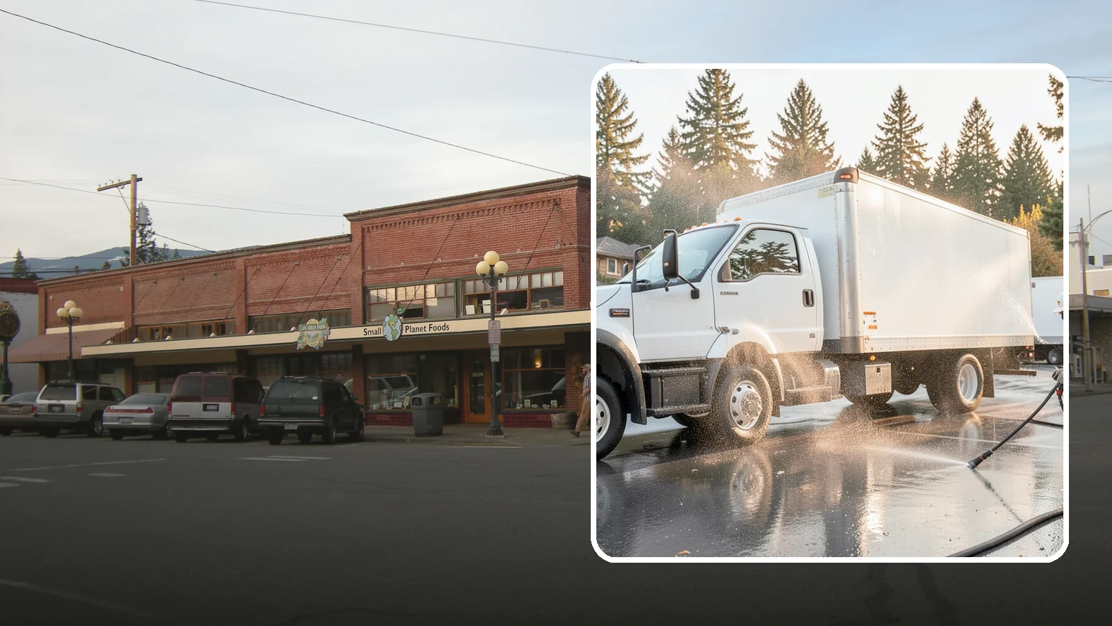 Truck Washing in Sedro-Woolley, Skagit County, WA - We wash work trucks and box trucks to strip the mud, road film, and grime that Washington job sites and highways pile on.