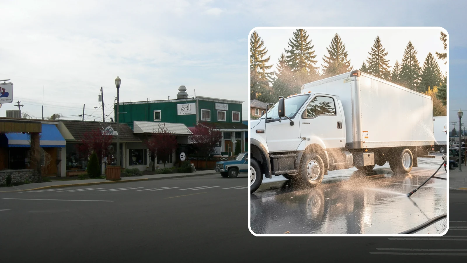 Truck Washing in Stanwood, Snohomish County, WA - We wash work trucks and box trucks to strip the mud, road film, and grime that Washington job sites and highways pile on.