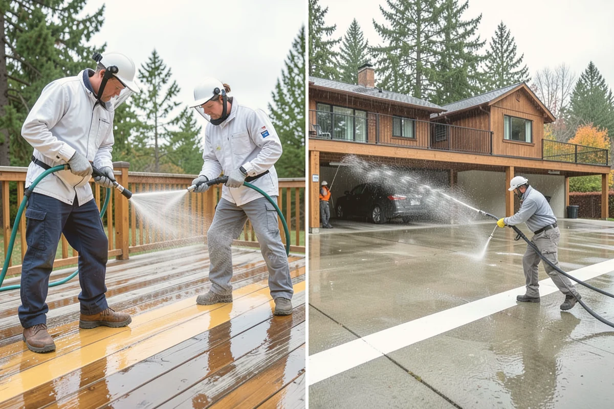 Truck Washing in Stanwood, Snohomish County, WA - Pre-rinse to loosen caked mud and grit